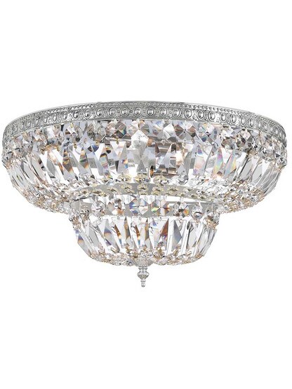 Carrington 18 inch Two-Tier Flush Mount Ceiling Light in Polished Chrome.
